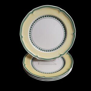 4 Villeroy & Boch French Garden Vienne 10.5" Dinner Plates - Laurel Band